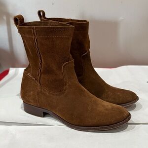 Frye Brown Suede Ankle Boots